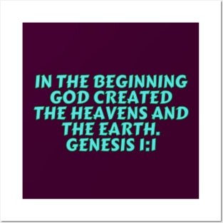 Bible Verse Genesis 1:1 Posters and Art